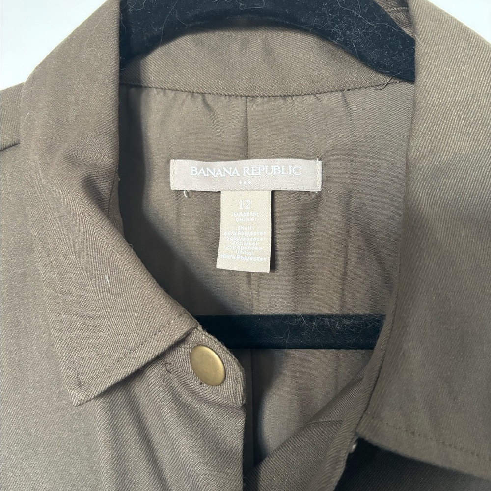 NWOT Army Green/Olive Green Banana Republic Button Up Dress - Picture 3 of 3